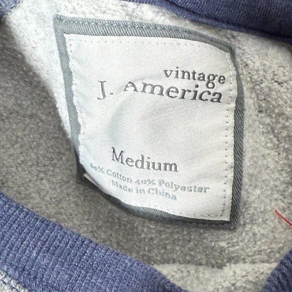 Okoboji- Vintage J. America Crewneck Sweatshirt- SZ Med, Gray & Blue - Picture 2 of 4